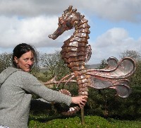 Karen Green with large weathervane