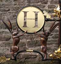 Copper Shop Sign with Partial Gilding