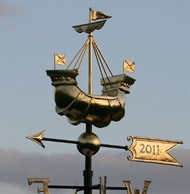 fully gilt Ship weathervane