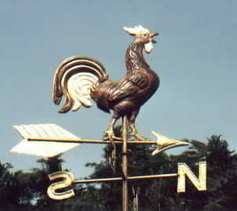 Rooster Weathervane with Gold Leaf Detail