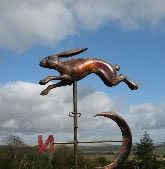 Leaping Hare & Moon Weathervane