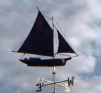 Gaff Rigged Sailboat Weathervane