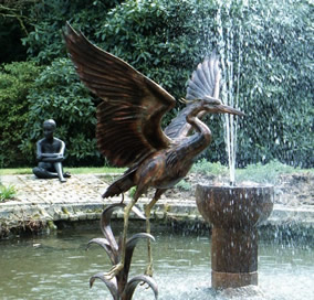 Large Heron in Flight sculpture