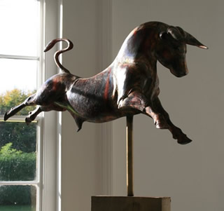 Large Leaping Bull