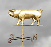 Surrey Docks Farm, London weathervane golden pig